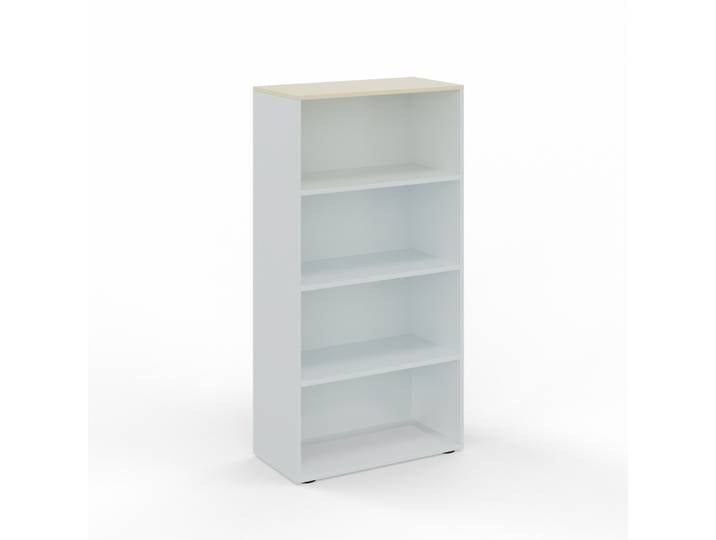 Regal Tradingzone GO Swiss 80.0 x 40.0 cm, Weissgrau/Ahorn, 4 Ordner hoch, Neu - Optimal für Büro und Organisation