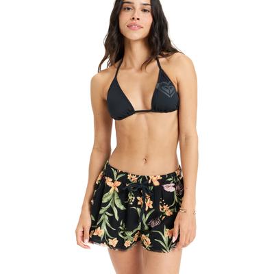 Shorts ROXY "Coastline Ride", Damen, Gr. XS, Normalgrößen, schwarz, Obermaterial: 100% Viskose., Hosen Shorts