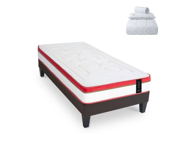 Prêt à dormir matelas mémoire h24 sommier 90x190