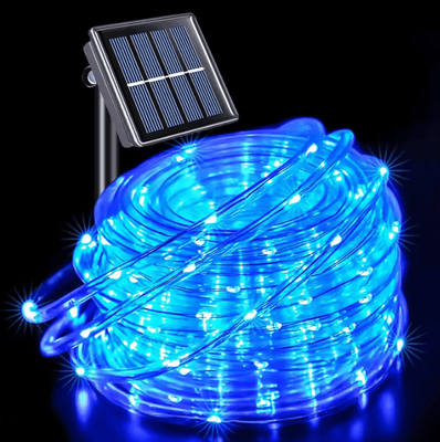 Inspire Curations Solar LED Rope String Lights Waterproof Outdoor Garden Tube Lights blue 12m 100leds