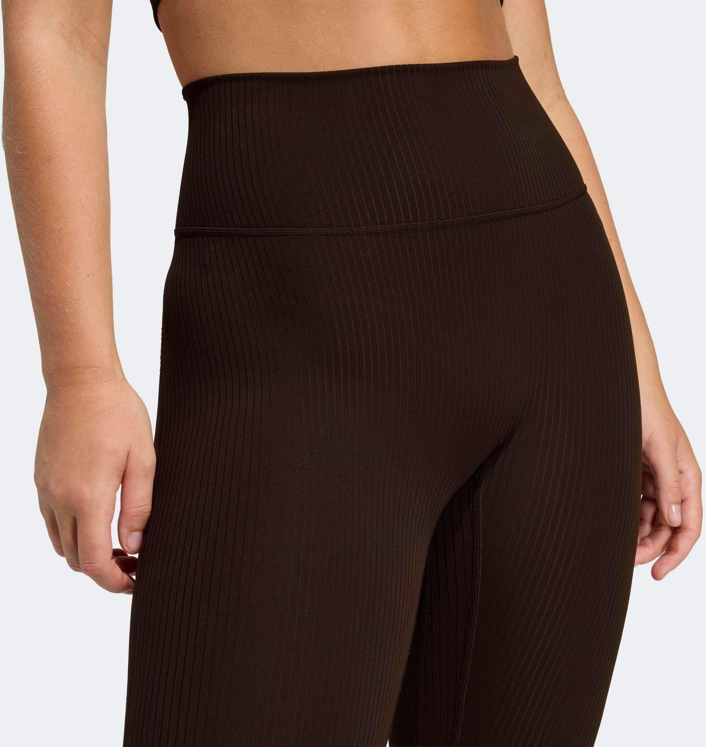 Trainingstights ADIDAS PERFORMANCE "ADIDAS ALL ME RIB 7/8 LEGGINGS", Damen, Gr. XS, N-Gr, braun (aurora coffee, normal, gr.), Obermaterial: 86% Polyester, 14% Elasthan, 7/8-Länge, Hosen Trainingstights aurora coffee, normal, gr. XS, N-Gr