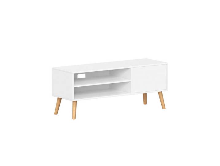 Hansiro Tv-Schrank Bangui, Weiß, Holzwerkstoff, 120x49x40 cm, Wohnzimmer, TV Möbel, Lowboards, Lowboards stehend
