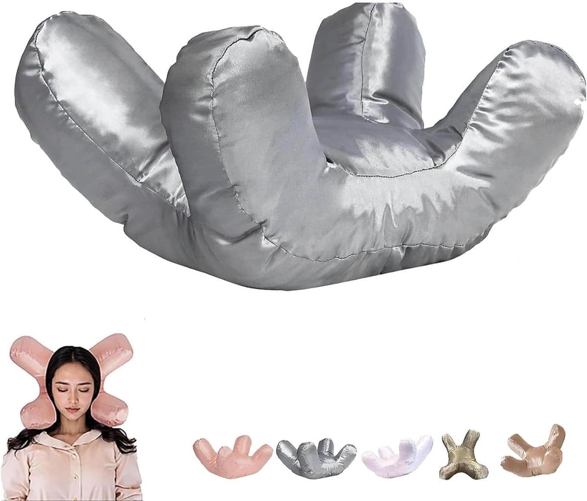 Ergonomisch anti-rimpel kussen met neksteun van traagschuim - Zwart