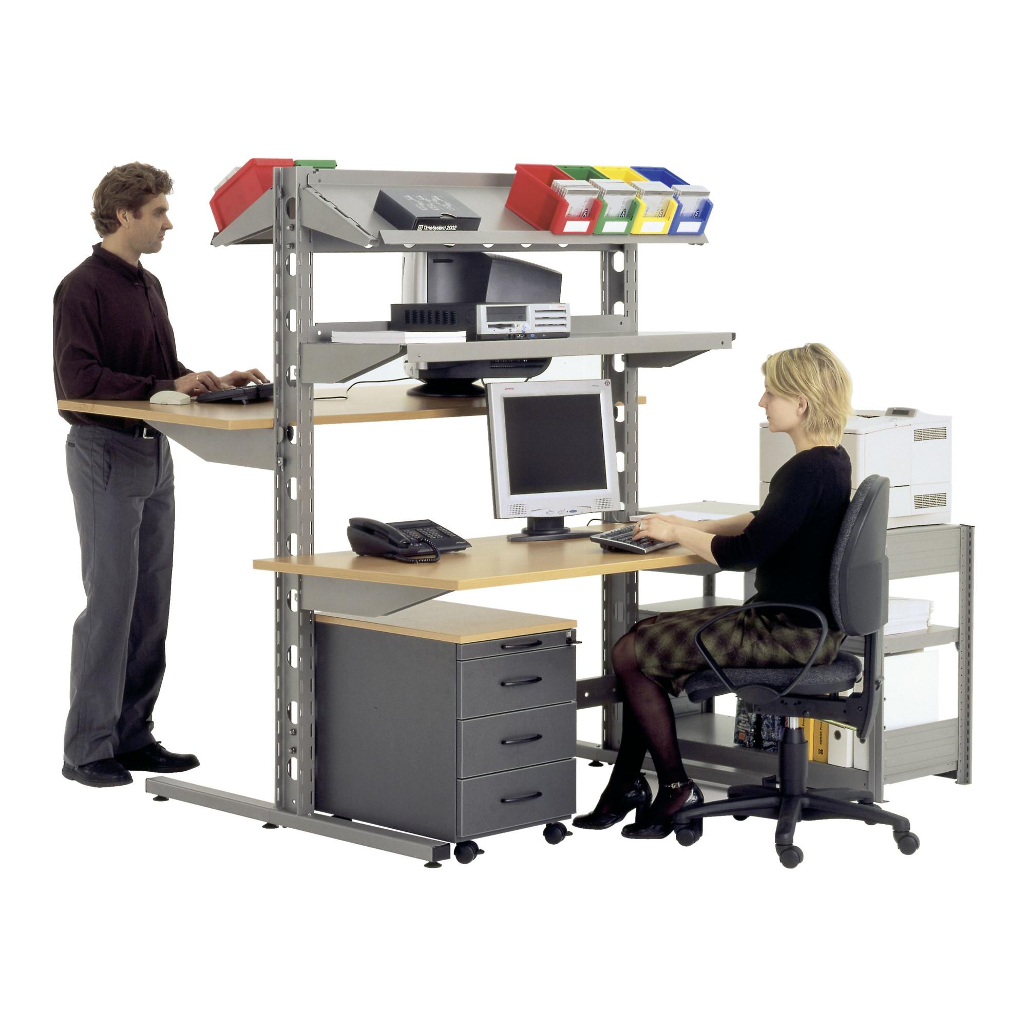 Bito PC-Stationen und Steh-Arbeitsplätze B 1306 mm x H 1785 mm x T 1700 mm, graualuminium (19445)