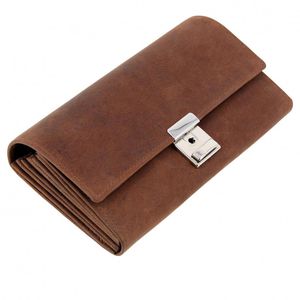 Alassio Kellner-Geldbörse 42194, braun, 6 Geldscheinfächer, Echt Leder