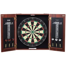 VEVOR Dartboard- und Schrankset Dartboard-Schrank in offizieller Größe, Dartscheibe 45 x 3,8 cm versteckbarer Dartschrank mit Stahlspitzen, komplett mit sämtlichem Zubehör, für Cricket-Spiele