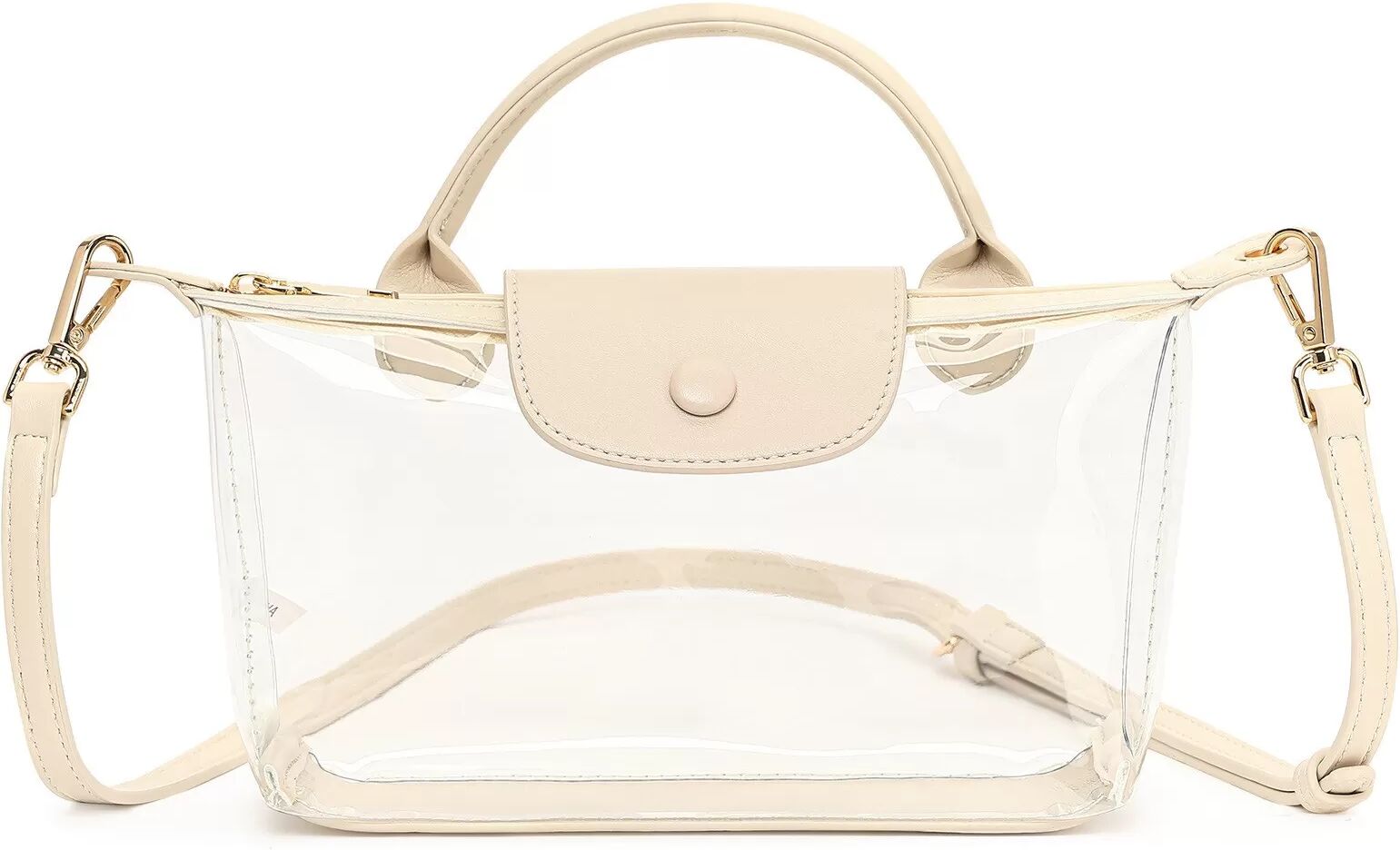 INF Transparente PVC-Umhängetasche: Stilvolle Handtasche für den täglichen Gebrauch Weiß