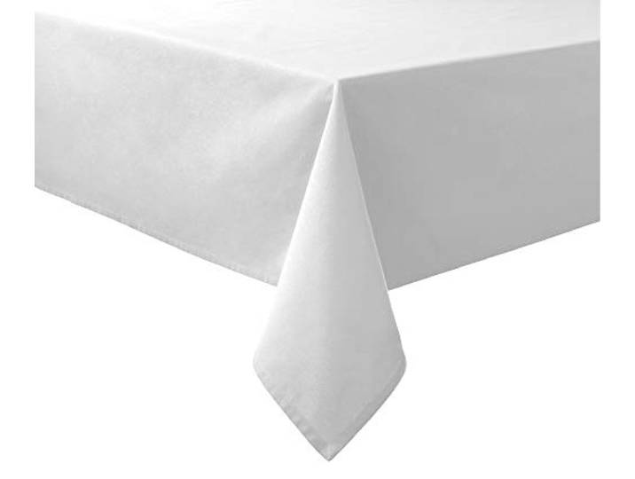 REDBEST Tischdecke, Tischwäsche Uni Seattle, 100% Baumwolle weiß Größe 130x220 cm - Robustes, glattes Gewebe, mit hochwertigem Kuvertsaum
