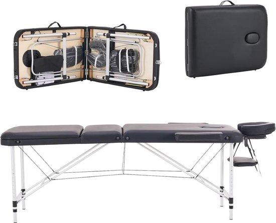 Famanu Massagetisch Faltbar - Leichtgewicht Aluminium - 186 x 60 cm - Schwarz