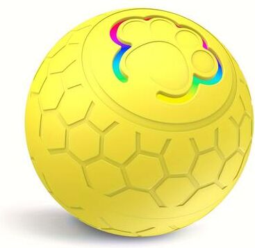 Multisell Products Hub Smart Interactive Dog Toy Ball USB Rechargeable Automatic Rolling Pet Toy With RGB Lights For Active Dogs yellow