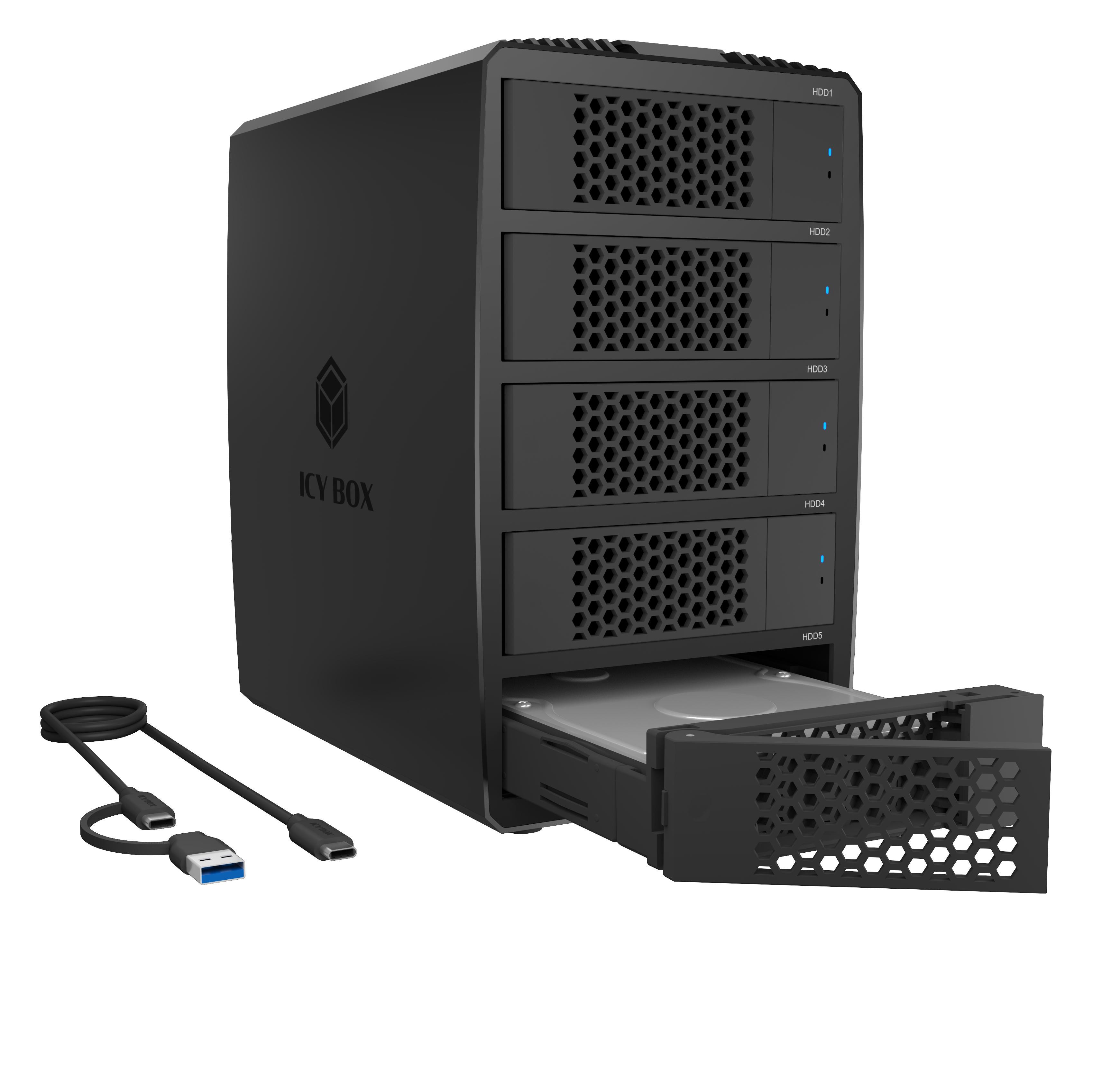 Raid Sonic RaidSonic Icy Box Heart RAID 3705 RAID-System für 5-Bay 2,5"/3,5" SATA HDD/SSD IB-RD3705-CU3