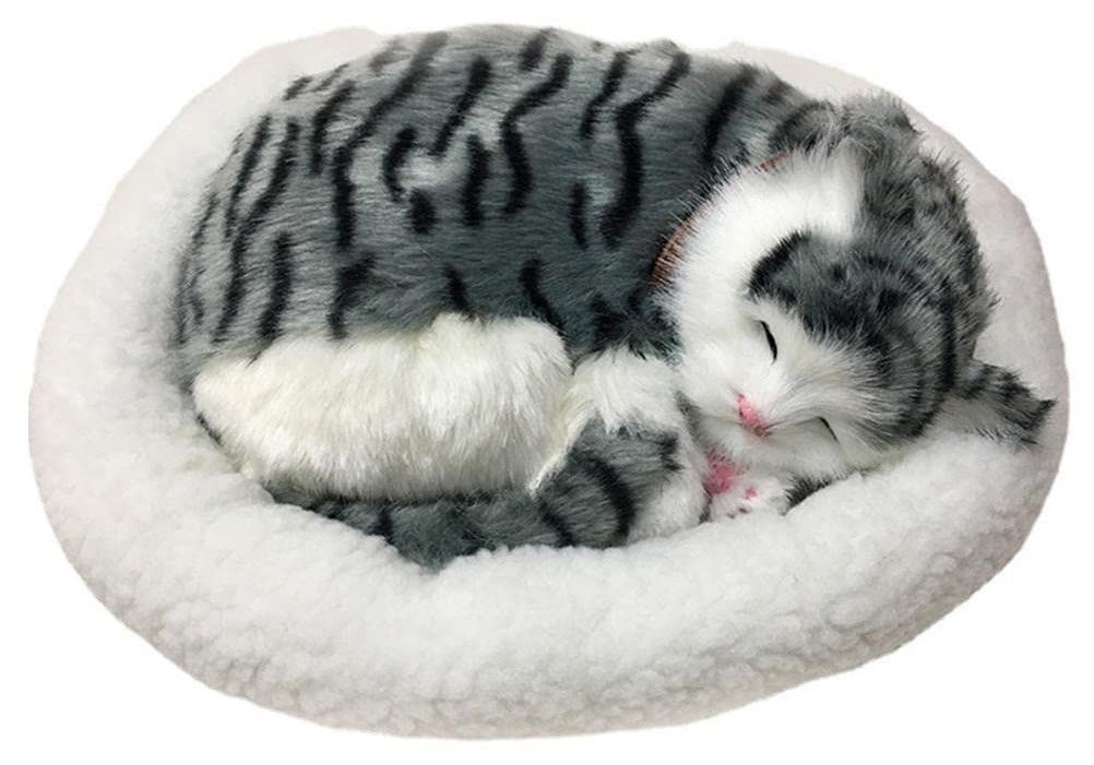 Realistisch Slapend Kattenbeeldje, Pluche Knuffelpop voor Decoratie