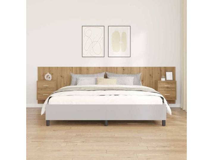 (ON SALE)Accessoire de lit - Armoire Tête de Lit - Tête de lit - avec armoire avec tiroir 3 pcs Chêne artisanal @FR3180301