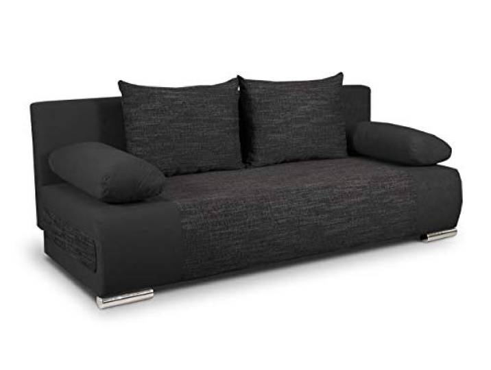 Sofnet - Schlafsofa Naki mit Bettkasten (Alova 04 + Berlin 02) Sofa mit Schlaffunktion, Bettsofa, Schlafcouch, Strukturstoff, Bettkasten, große Schlaffläche, modernes Design