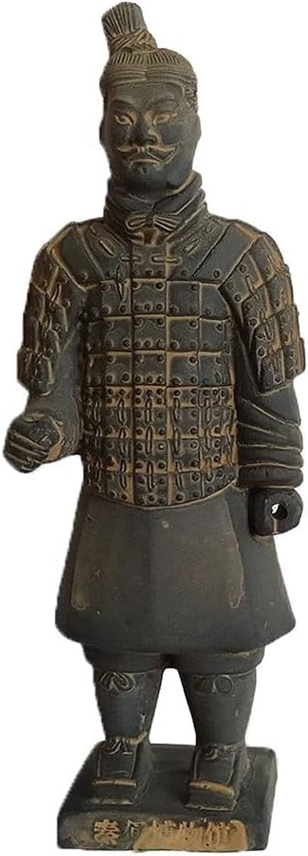Terracotta Krijger Beeld - Handgemaakte Chinese Soldaat Sculptuur - Rood - Hoogte: 21 cm