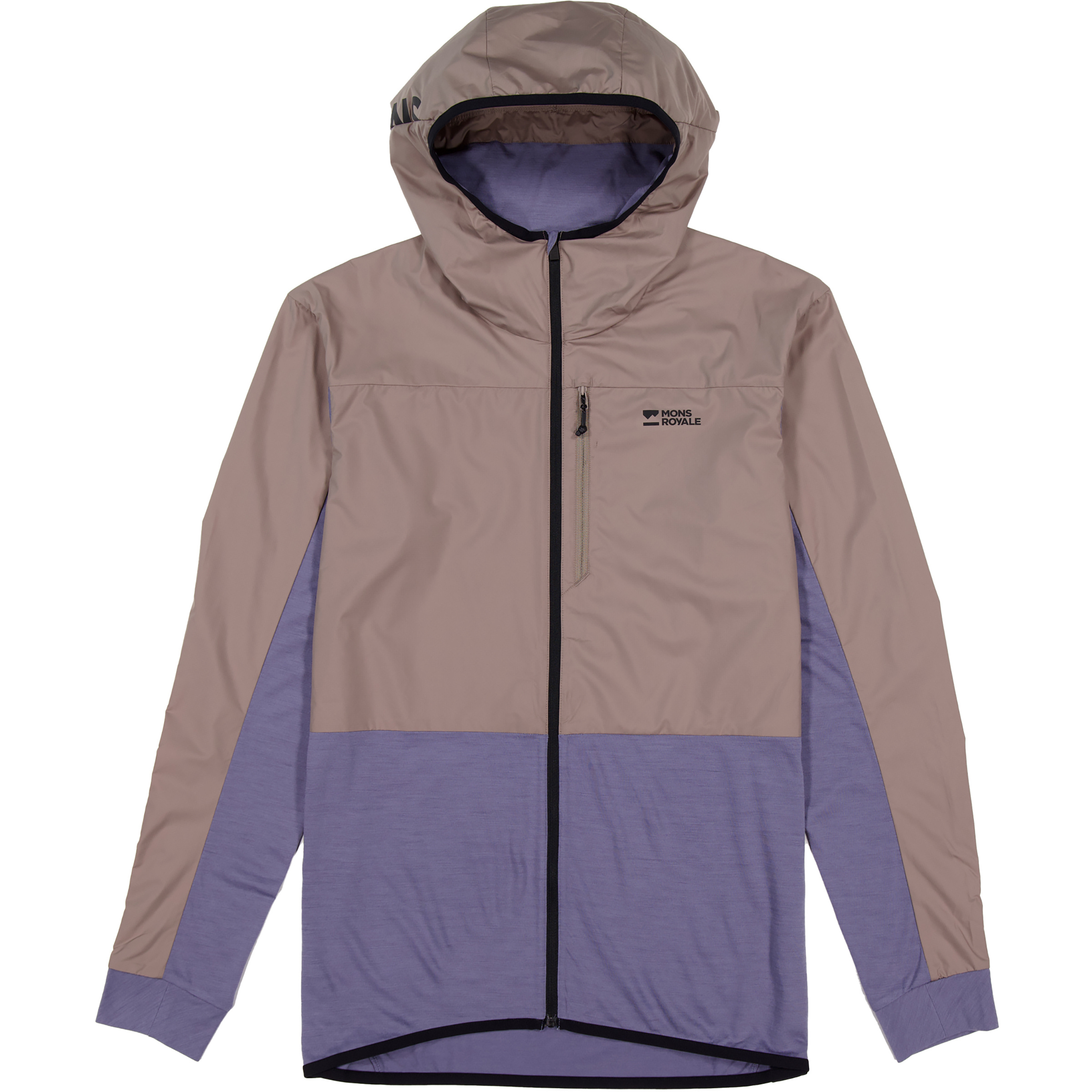 Mons Royale Diversion Merino Wind Herren Fahrradjacke lila Größe M Mountainbike | Gravel Windabweisend Merinowolle | Pertex