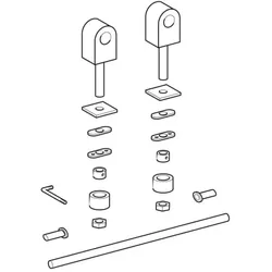 Geberit Renova Comfort Scharnier-Set 598071000 Befestigung von unten, für WC-Sitz