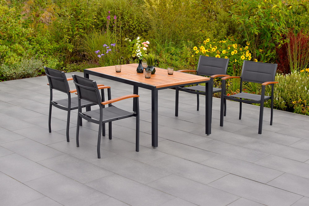 MERXXHANDELS Paxos Set 5tlg 4 Sessel Tisch 150x90cm 16946359