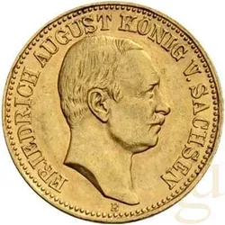 10 Mark Goldmünze Friedrich August von Sachsen