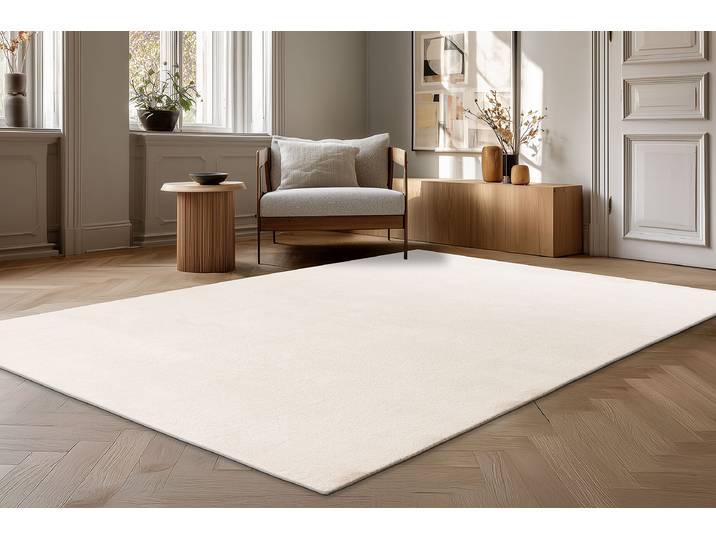 Kurzflorteppich Earthquake 225 Beige 160 x 230cm Polyester
