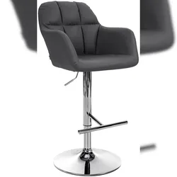 Proregal CHEFGASTRO Barhocker NEVADA Kunstleder Chrom HxBxT 97x57x59cm Kunstleder Schwarz Barstuhl