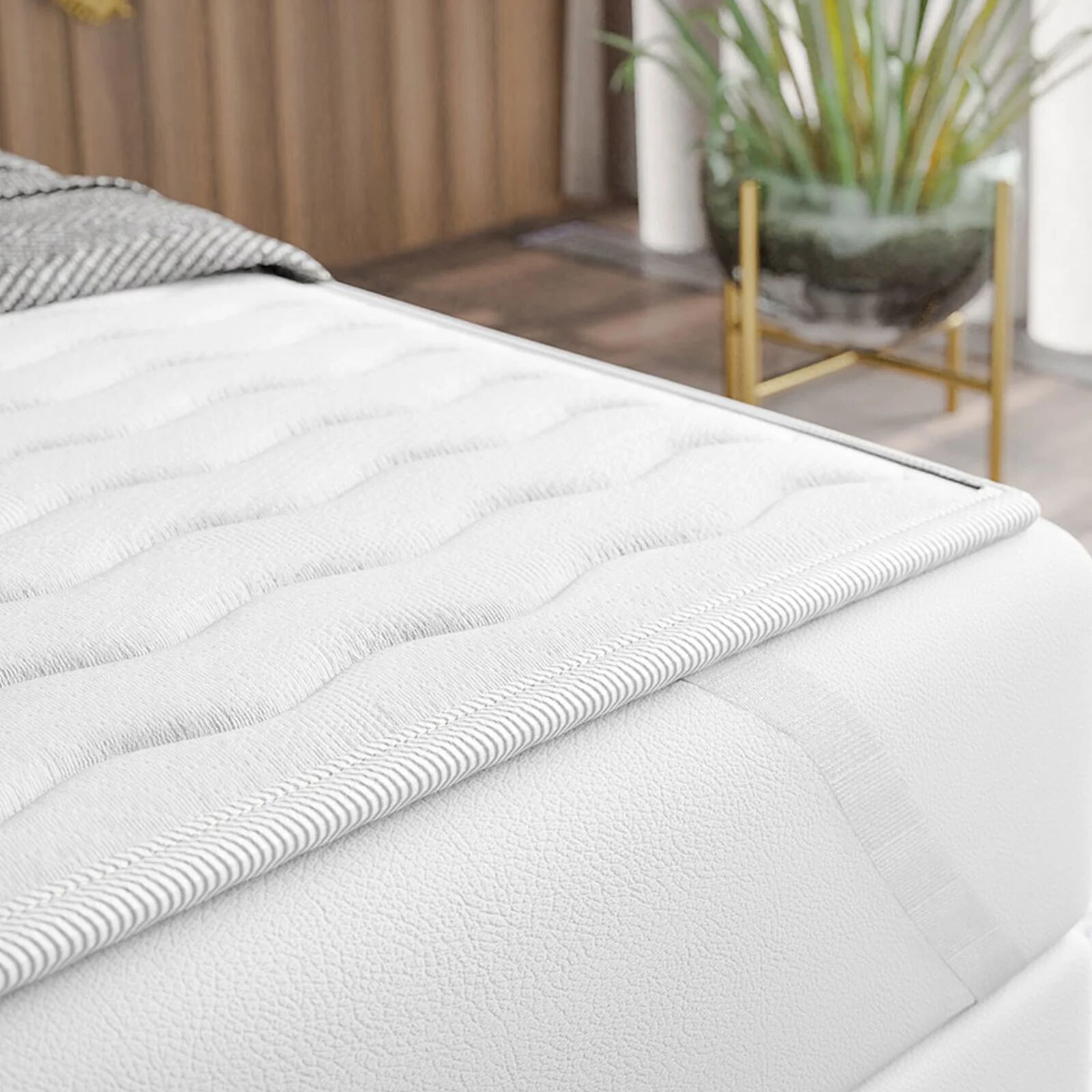 garneroarredamenti Topper singolo 90x200cm trapuntato imbottito con elastici bianco Corsica