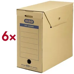 Elba Sammelcontainer »tric system Standard« - 6 Stück braun, 15.8x30.8x33.3 cm