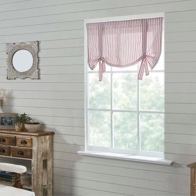 VHC Brands Timeless Ticking Red Roman Valance