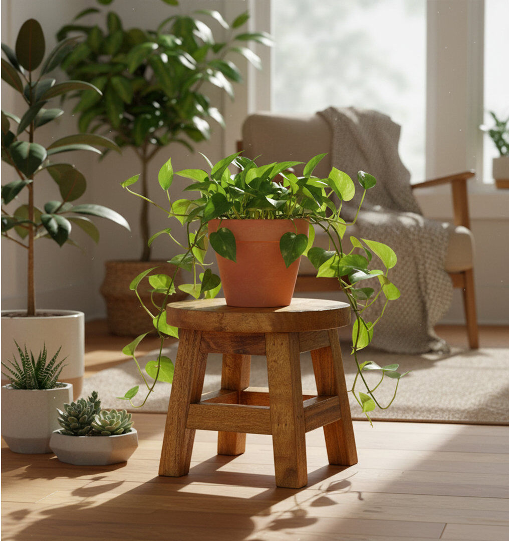 Lily Manor 1 Tier Plant Stand Brown 25cm H X 27cm L X 27cm D