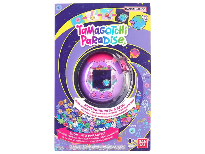 Bandai - Tamagotchi Paradise Ciel - Animal Virtuel à élever - Tamagotchi avec molette de zoom - Jouet Interactif en français - Modèle Ciel Violet et