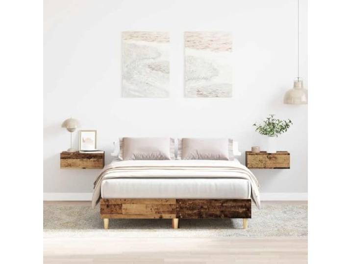 WDGJJFECNMUEHI Holzwerkstoff Lattenrost Stabil 120x200 cm Braun Bettgestell ohne Matratze Altholz-Optik 120x200cm Holzwerkstoff Lattenrost Stabil Vintage Bettrahmen Schlafzimmer Möbel