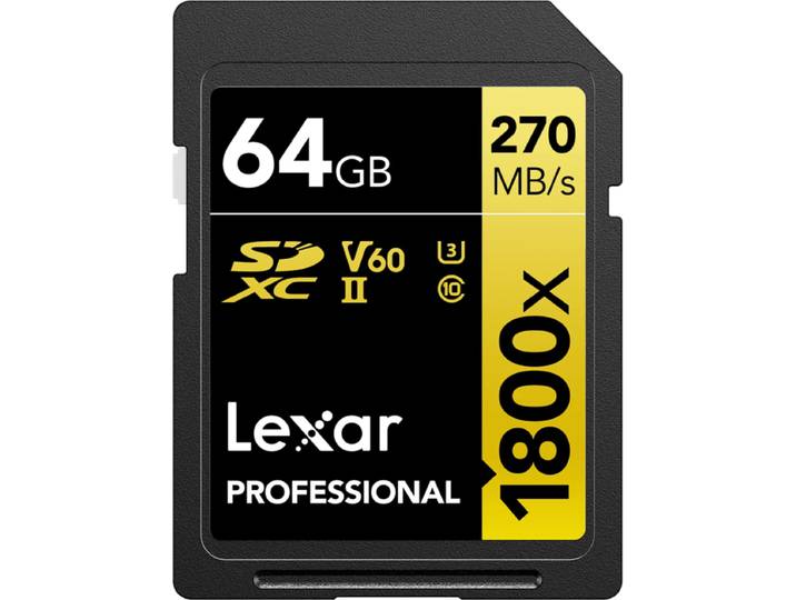 Lexar Professional SDXC 1800x GOLD 64GB 180MB/s
