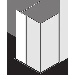 Kermi Xb Glasanlage XBWIH04020VJK 40x200cm, silber hochglanz, ESG Spiegelglas, ESG klar