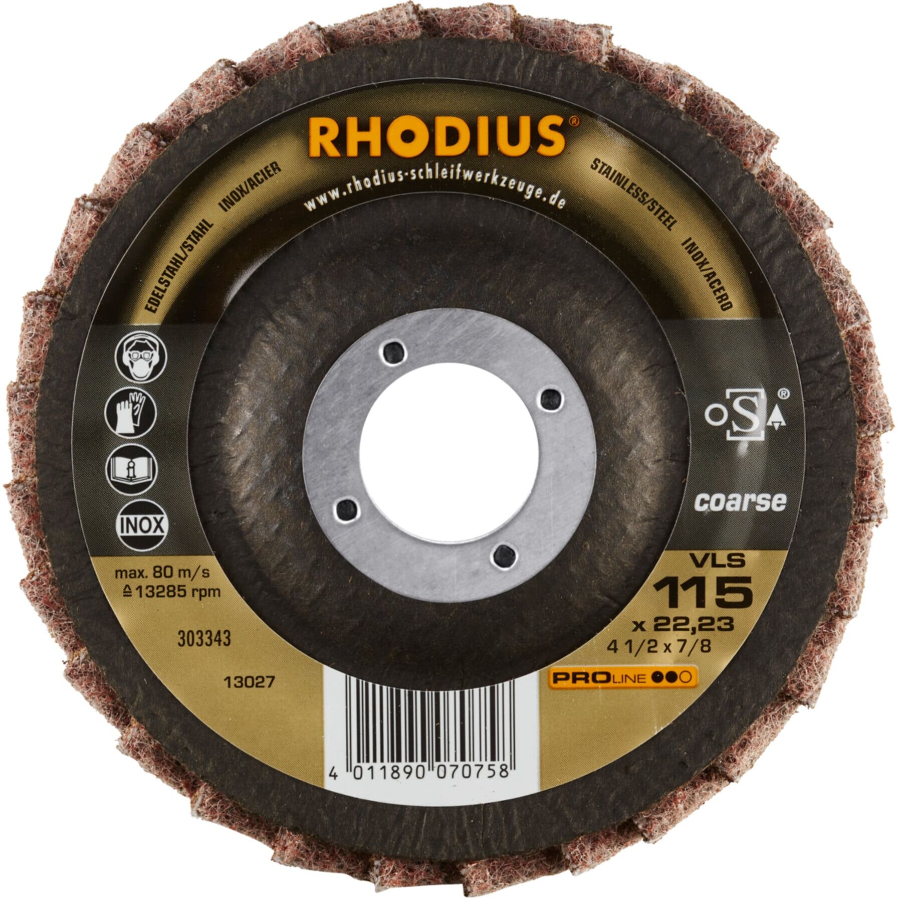 RHODIUS PROline VLS Vliesfächerschleifscheibe 115 x 22,23 mm coarse (303343)