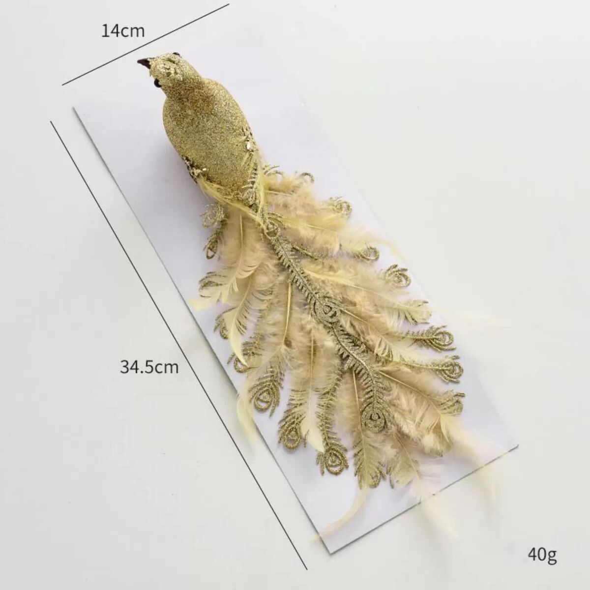 INF Goldener Phönix Feder Vogel Weihnachtsbaumschmuck - Exquisite Weihnachtsdeko