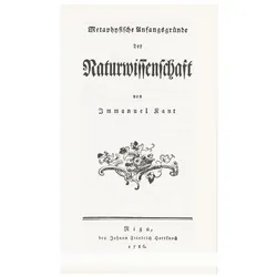 Metaphysische Anfangsgründe der Naturwissenschaft, Fachbücher von Immanuel Kant