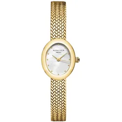 Rosefield MWGMG-M02 Damenuhr Mini Oval Mesh Goldfarben