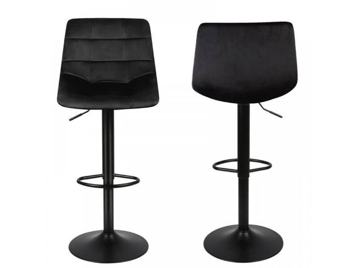 Tabouret de Bar - KEDIA - Lot de 2 - Réglable en Hauteur - Velours - Métal