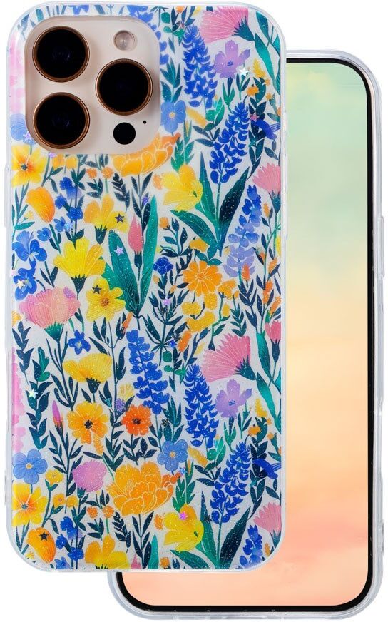iPhone 16 Pro TFO Glow Glam Bagside Cover - Blomster