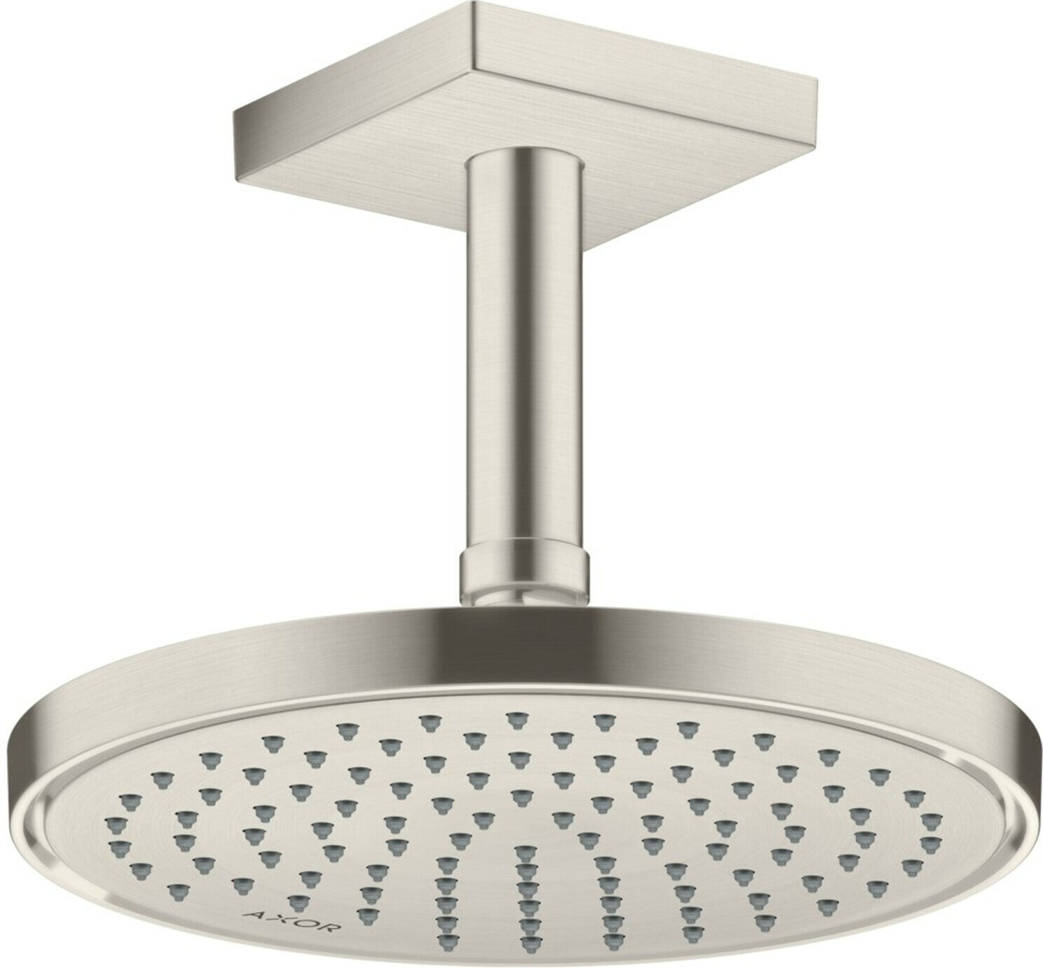 Hansgrohe Deckenanschluss 100mm, Edelstahl-Optik, eckig (26437800)