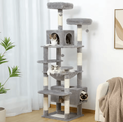 Inspire Picks Deluxe Multi Level Cat Tree Tower With Hammock, Condo & Scratching Posts amt0204bg