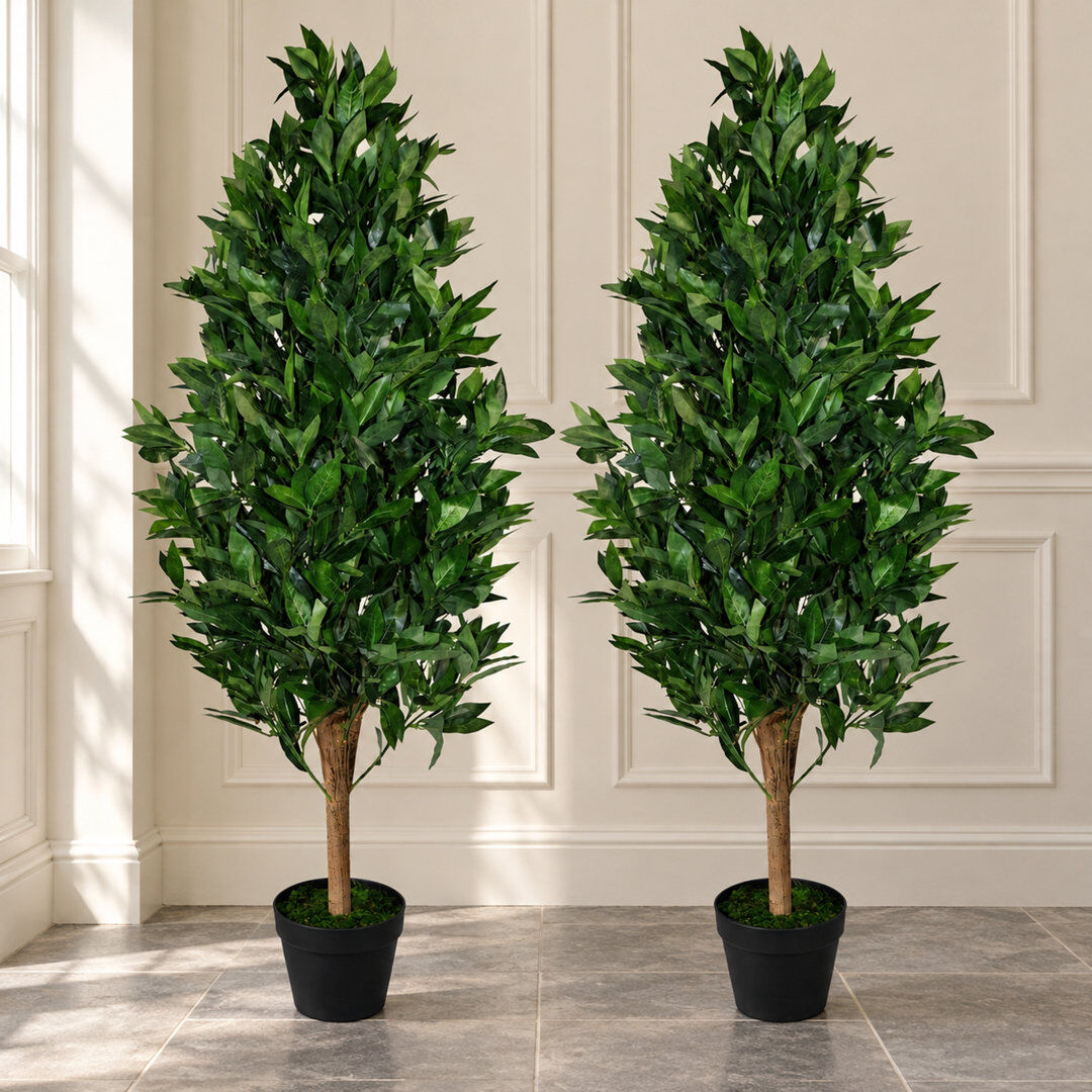 Leaf 120 cm H Faux Topiary Plant in Plastic Pot Liner Green 120cm H X 45cm W X 45cm D