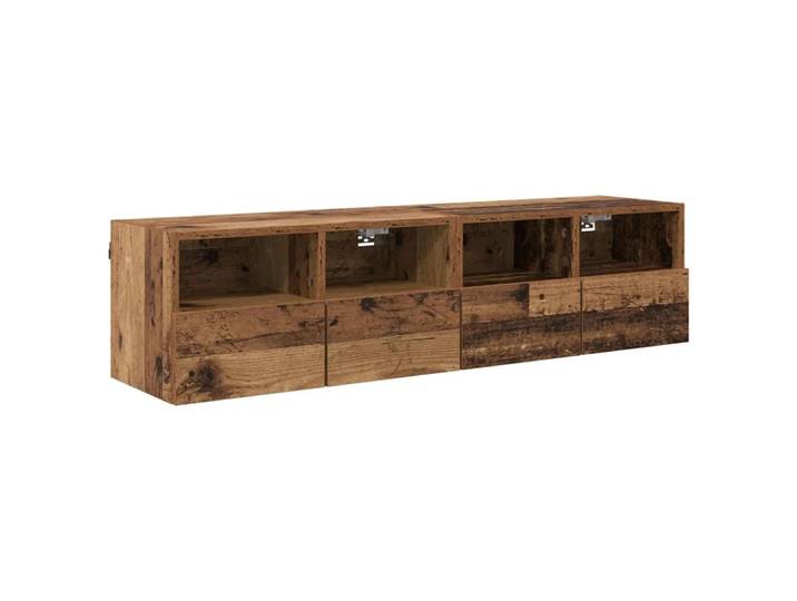 Lot de 2 meubles 60 x 30 x 30 cm bois marron