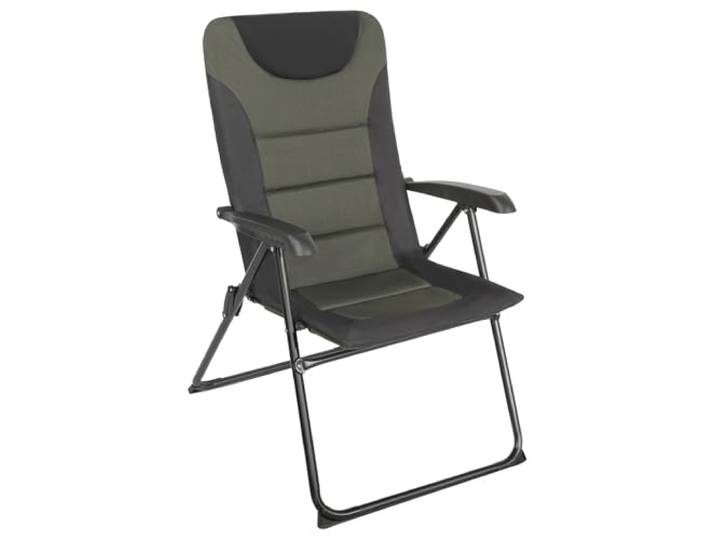 Homecall 30045 Klappbarer Garten-Campingstuhl Stahl zweifarbig/600D Polyester gepolsterte Rückenlehne verstellbar grün/schwarz, 104,0 cm* 70,0 cm* 60,0 cm