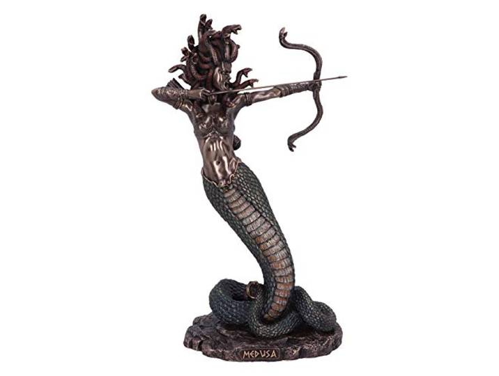 Nemesis Now Medusa's Wrath (groot) beeldje 36cm, hars, brons, gepolijst slangenhaar Griekse godin beeldje, Griekse mythologie ornament, gegoten in de fijnste hars, afgewerkt in brons