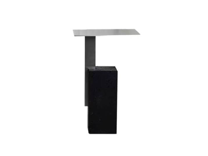YCCHAH Sofatisch Minimalistischer Schmaler Beistelltisch Aus Schwarzem Lochstein, Retro-Sofa-Beistelltisch Wohnzimmer-Beistelltisch