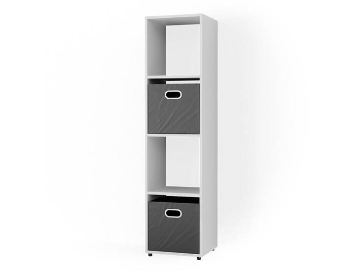 Vicco Raumteiler Ludus Weiß 142.5 x 36.2 cm mit 2 Faltbox (Anthrazit), Holzwerkstoff, Rechteckig, 142.5x36.2x33 cm, Wohnzimmer, Raumteiler, Raumteiler