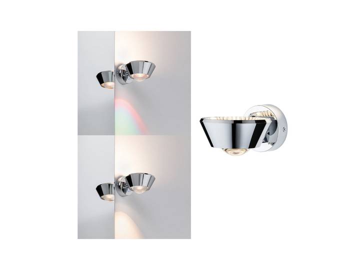 Sabik LED Wandleuchte IP44 Chrom - Paulmann - Wohnzimmer - Modern - Kunststoff - Mehrflammig