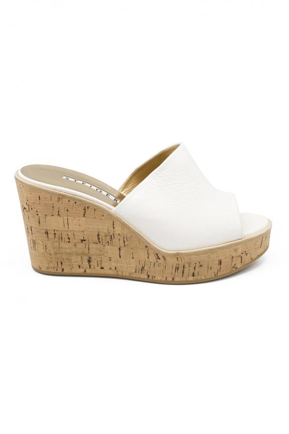 Walter Steiger muiltjes met plateau wit