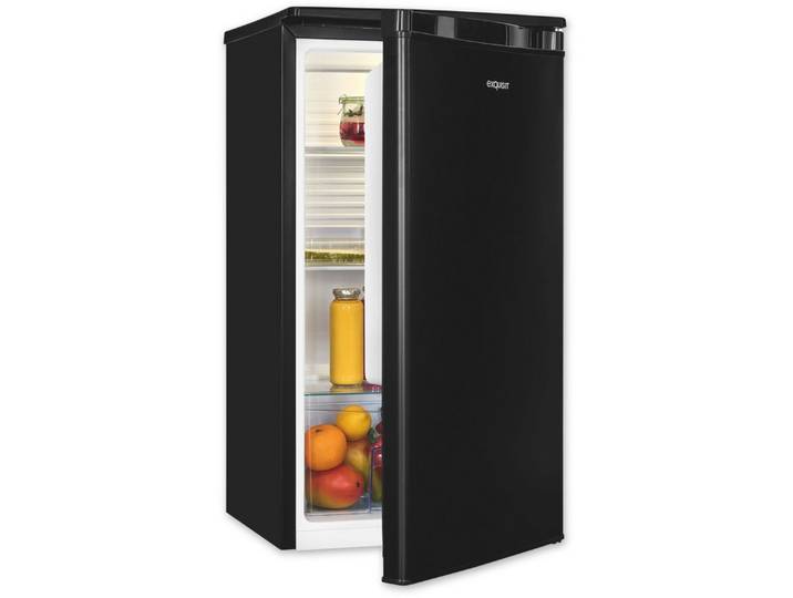 exquisit Vollraumkühlschrank KS85-V-O91E schwarz, 84,3 cm hoch, 45 cm breit, Perfekte Kühlung für Obst, Gemüse & Getränke – kompakt und vielseitig